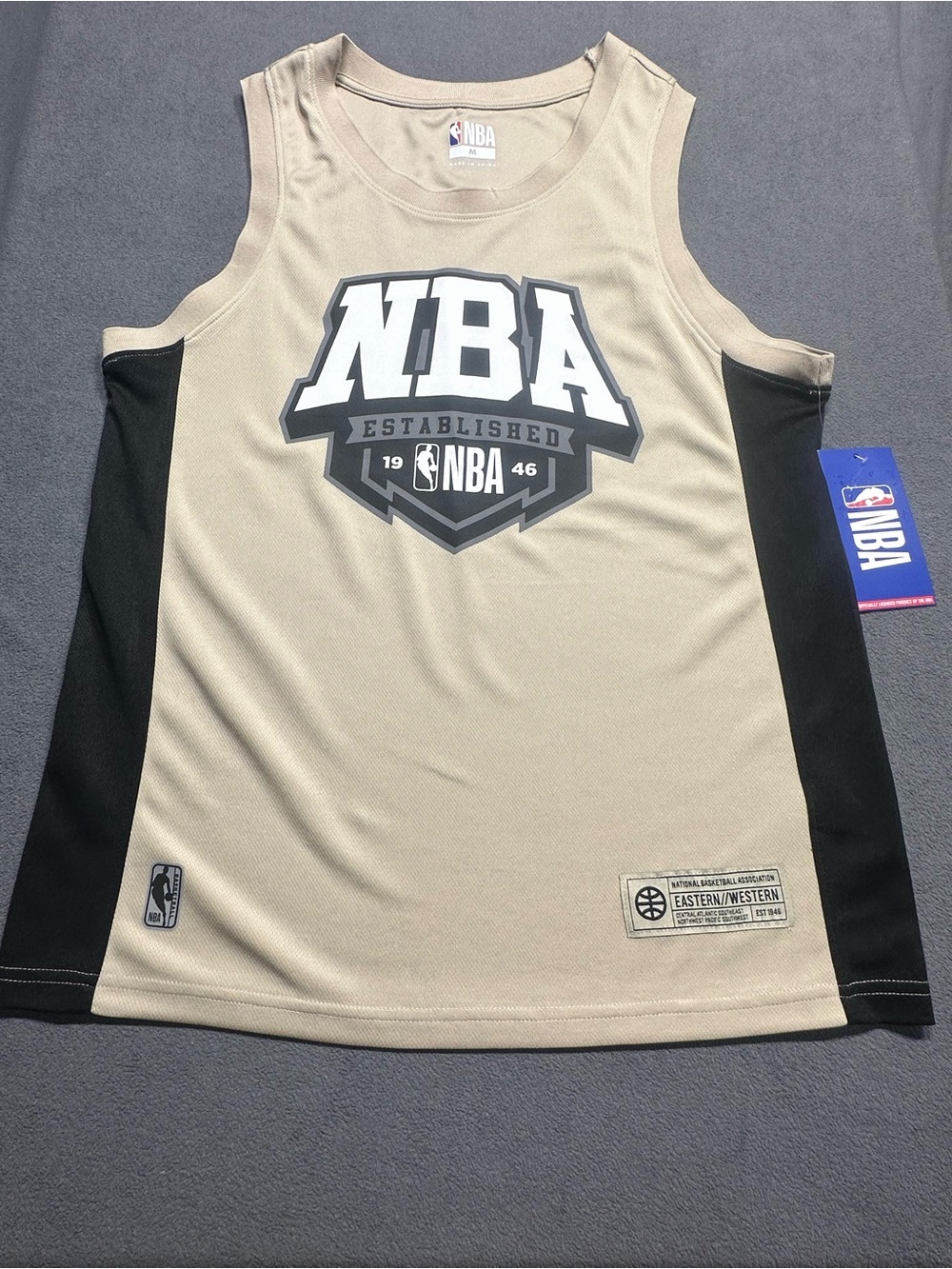 NBA Men’s Sleeveless Jersey Tank - Tan and Black
